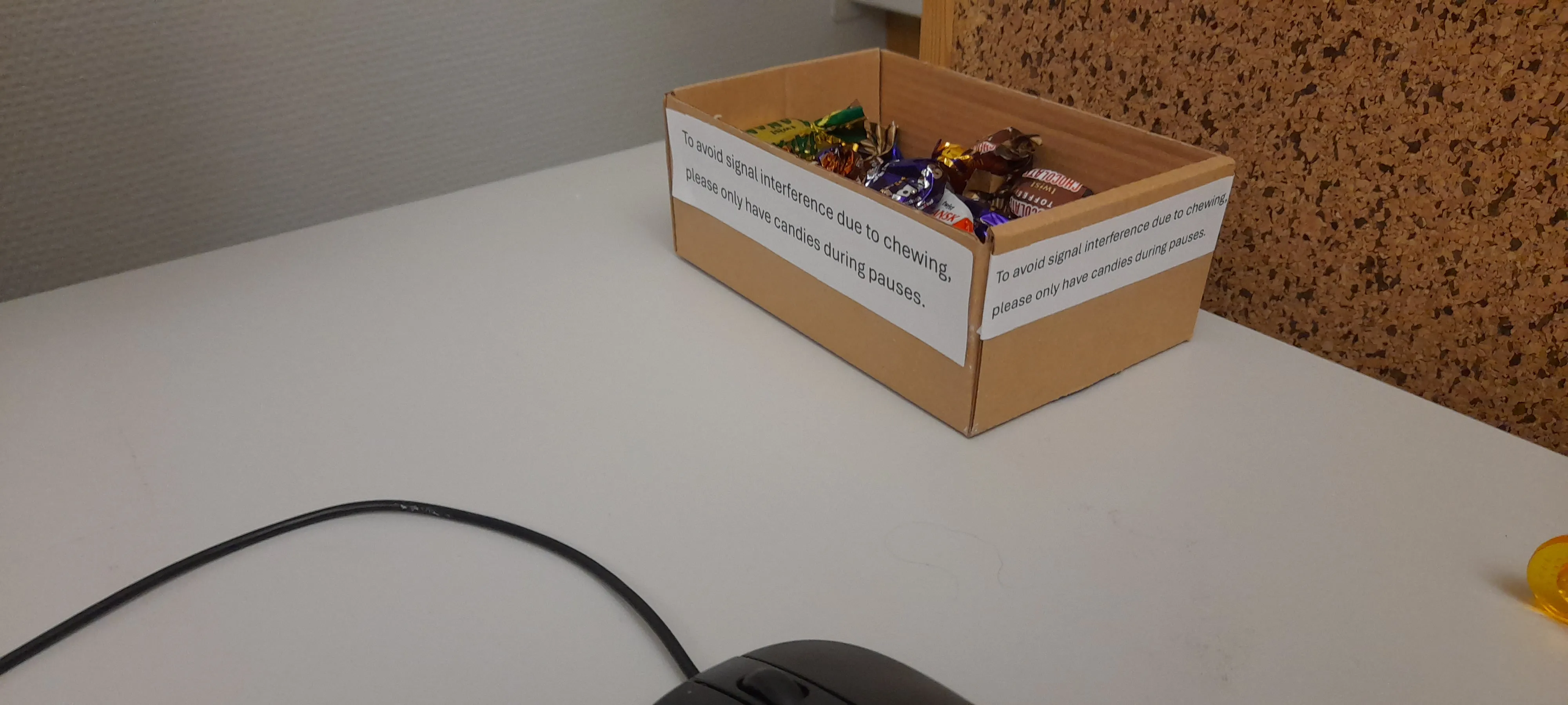 makeshift EEG lab in an office